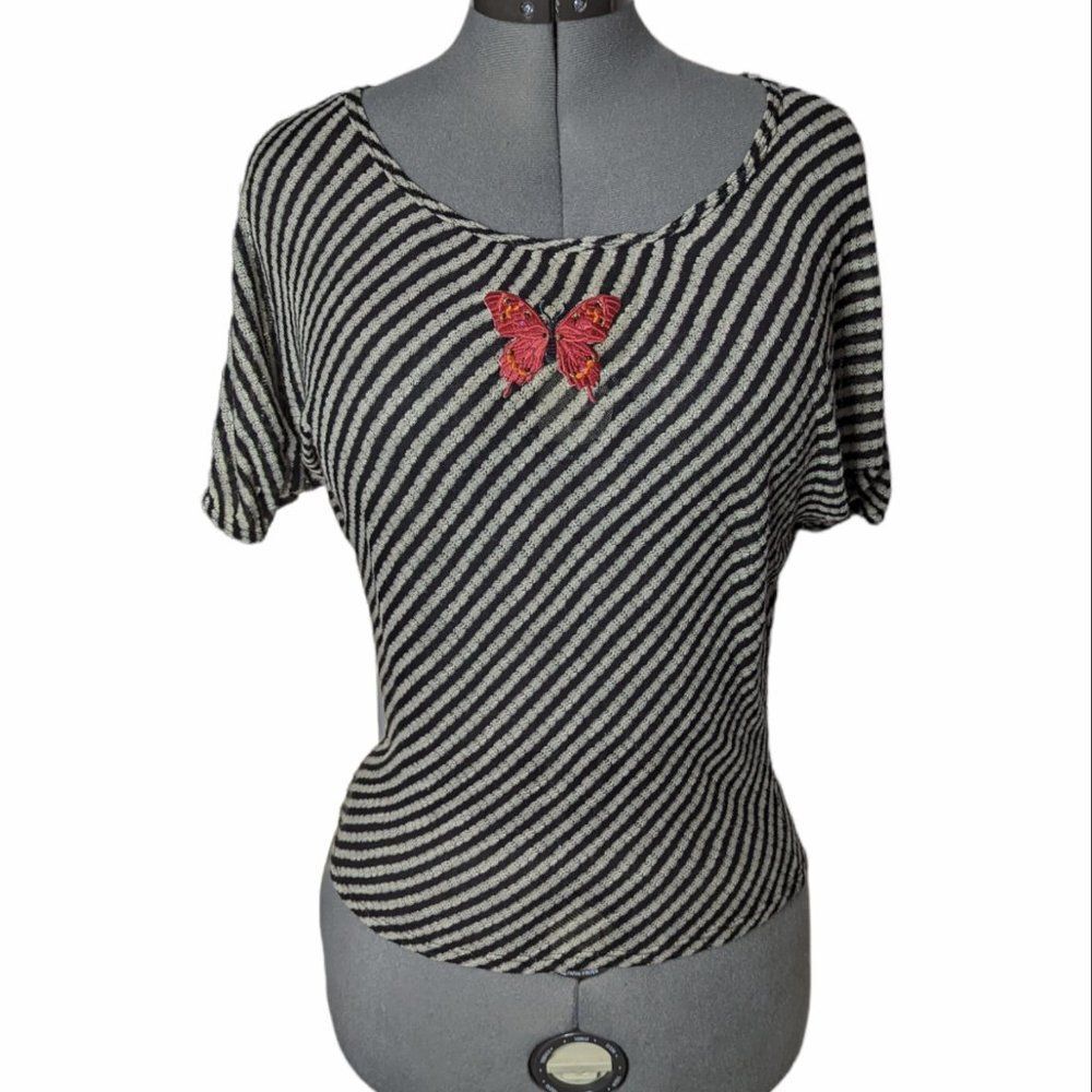 Women's Claudia Richards Striped Relaxed Fit Dolman Sleeve Top, Size Small